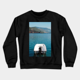 Boat in Bakar Harbour Crewneck Sweatshirt